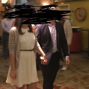 White cocktail length dress